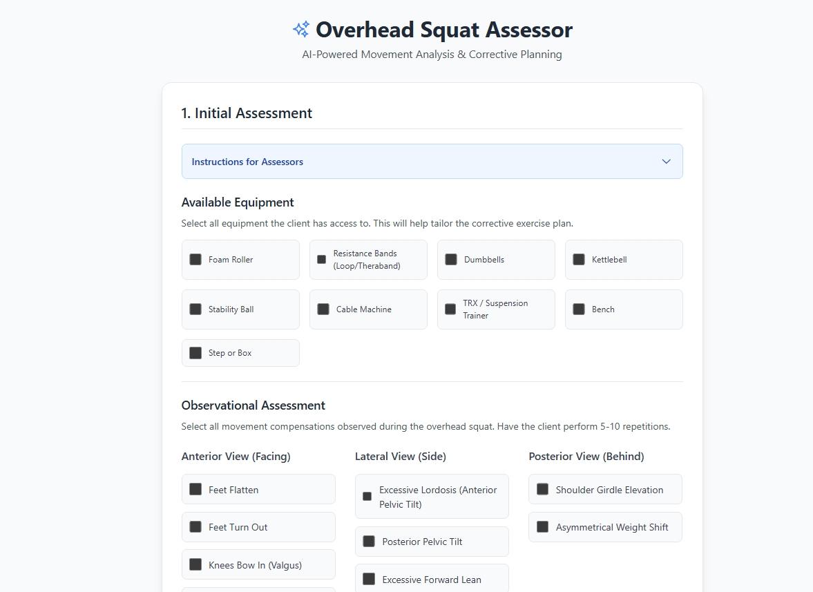 Overhead Squat Assessor screenshot