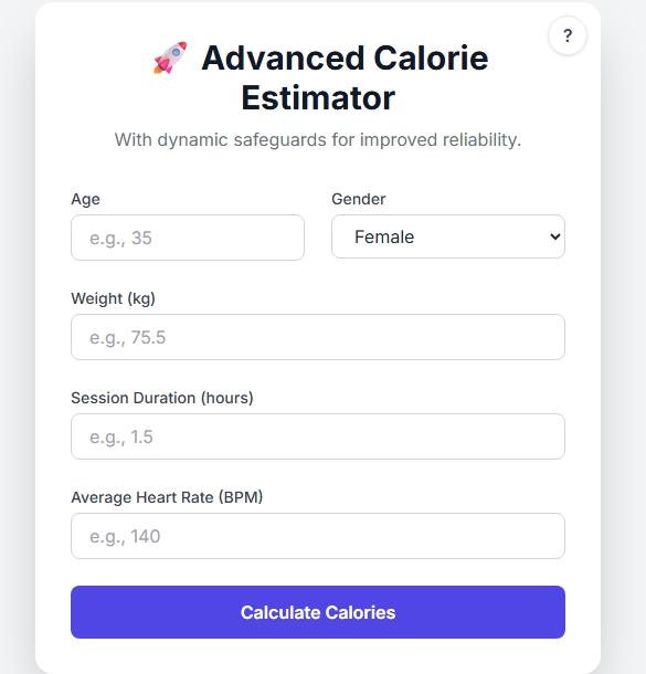 Advanced Calorie Estimator screenshot